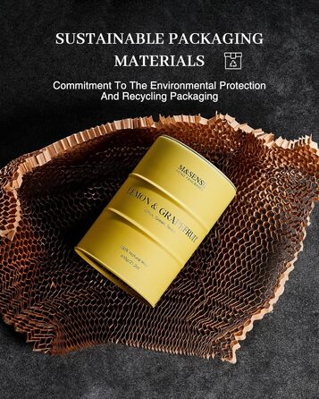 Ароматичні свічки M&SENSE з натурального соєвого воску, натуральна соєва свічка для домашнього декору, тривале горіння до 70 годин, класні подарунки-свічки для чоловіків і жінок (600 г, лимон і грейпфрут)