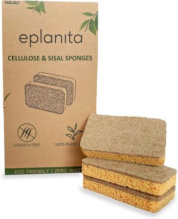 Набір натуральна целюлозна губка та сизалева губка 3 шт eplanita