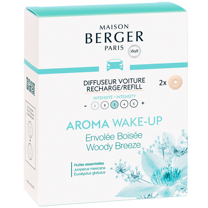Картридж для дифузора для автомобіля Maison Berger Paris з ароматом AROMA WAKE-UP, 2 шт.