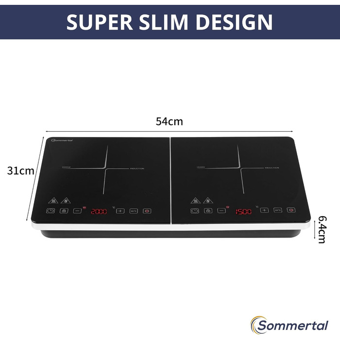 Індукційна варильна поверхня на 2 конфорки 3500 Вт Sommertal