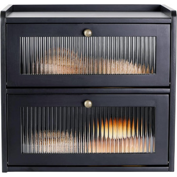 Дворівнева хлібниця 36,5 x 24 x 34 см, чорна Lnopever