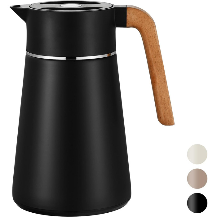 Термоглечик з чайним фільтром 1,5 л, чорний VETIN