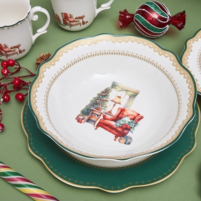 Салатник Fissman 23,5x6,5 см CHRISTMAS EVE порцеляна (13757)