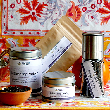 Чорний перець Телічеррі 100 грам в банці Gewuerze der Welt
