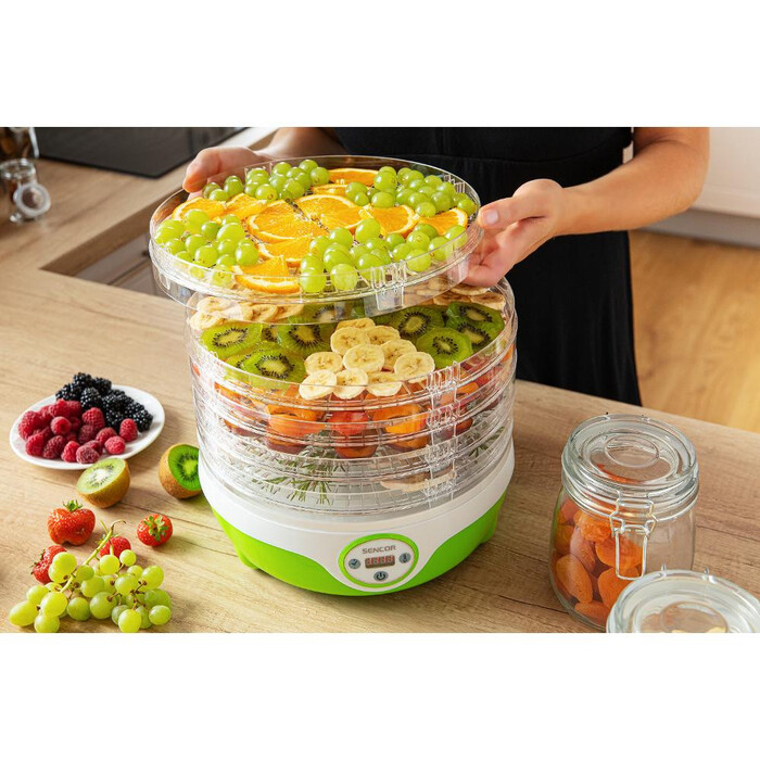 Дегідратор на 5 полиць, 240 Вт, зеленый SENCOR