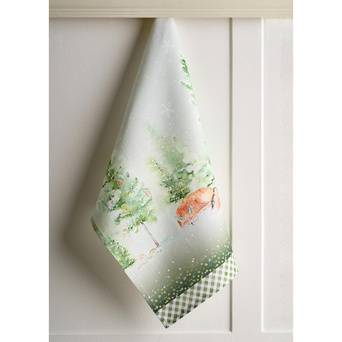 Набір з 3 багатоцільових кухонних рушників Maison d&39 Hermine Rural Christmas, 100 бавовна Барні рушники День подяки/Різдво (50 см x 70 см) (26 - Зимові ранки)