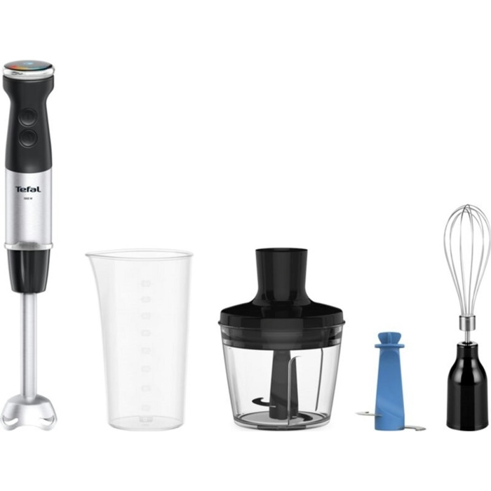 Tefal Блендер погружной Quickchef+ 1000Вт, 3в1, чаша-800мл, чоппер-500мл, турборежим, серебристо-черный