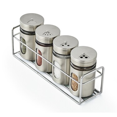 Набір для приправ 4х80 мл на підставці скло Fissman