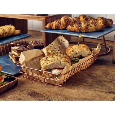 Кошик 31.5 x 17 x 5 см мідний прямокутний, дротяний, GenWare