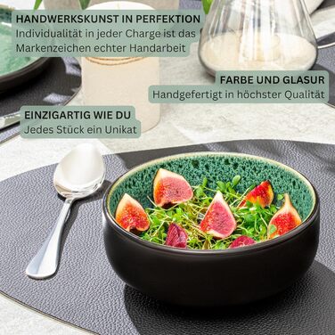 Кам&39яні миски для пасти 6 предметів, набір мисок для пасти на 6 осіб, набір мисок можна мити в посудомийній машині та мікрохвильовій печі, велика багатофункціональна миска темно-сірого кольору 750 мл VALUE COLLECTION (Greenwich, набір посуду 18 предметі