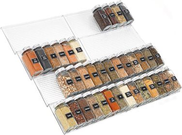 Органайзер для спецій пластиковий розсувний,  48,5 х 66 х 1,65 см, прозорий Lifewit