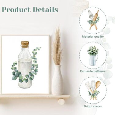 Настенный плакат с 4 предметами в стиле бохо для кухни и столовой Calkkrer