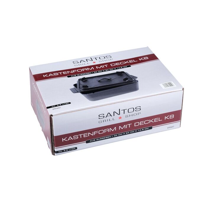 Форма для выпечки хлеба чугунная 34х24х14,5 см с крышкой Santos