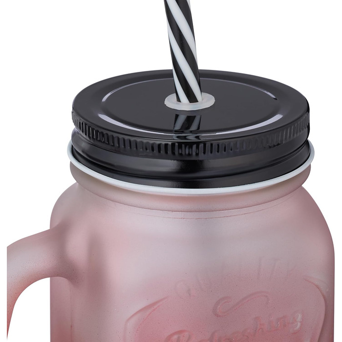 Стаканы для напитков с крышкой и трубочкой 400 мл Relaxdays