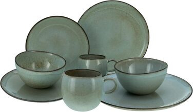 Набір посуду на 2 персони, 8 предметів, сіро-зелений Stone Creatable