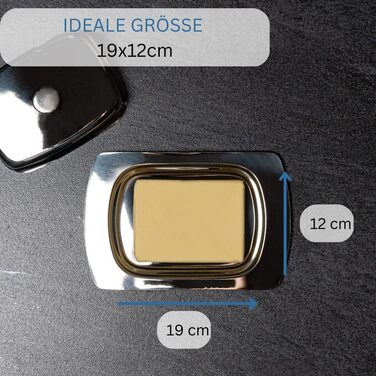 Маслянка Westmark - Ідеально підходить для сервірування та зберігання - Можна мити в посудомийній машині - Спеціальний рельєф для надійного захоплення (нержавіюча сталь, одинарна)