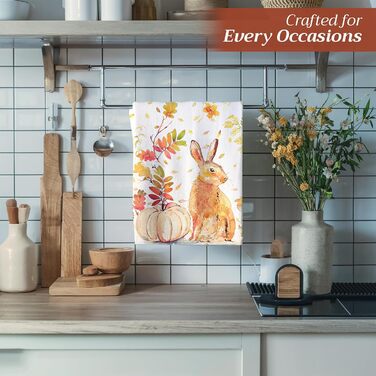 Набір з 3 багатоцільових кухонних рушників Maison d&39 Hermine Сільське Різдво зі 100 бавовни Барні рушники День подяки/Різдво (50 см x 70 см) (помаранчевий (ніжний) або нейтральний з помаранчевими акцентами)