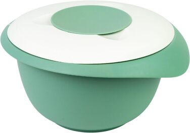 Миска для випічки 3,5 л - з носиком - кришка з двох частин,м'ятно-зелена/біла, з кришкою Vialex