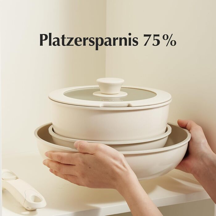 Набор посуды с крышкой и съемной ручкой, 5 предметов, бежевый Redchef