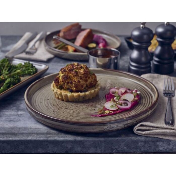 Тарілка презентаційна 25x2, 2 см з низьким вертикальним бортом, Terra Porcelain Grey, GenWare