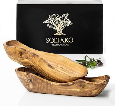 Багетна хлібниця з оливкового дерева - Миска для закусок довгаста - Сільська дерев'яна миска - Декоративна миска - Миска для фруктів - Миска ручної роботи - Миска для ювелірних виробів - Універсальна миска (2, 25-29 см)