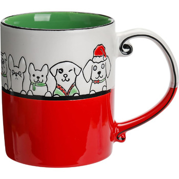 Керамічна різдвяна кружка, велика кавова кружка, різдвяна кружка 16oz, велика кружка, керамічна різдвяна кружка, зимова кружка, різдвяна кружка, чашка для кави, чаю, молока, різдвяні подарунки на день народження (стиль E)