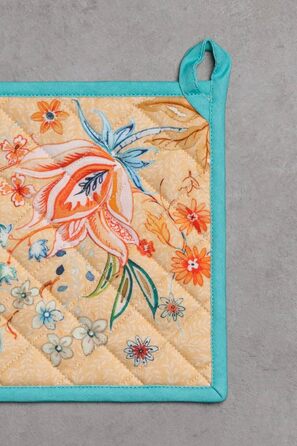 Рукавички для духовки Maison d&39 Hermine, підставки для каструль, 100 бавовна, термостійкі кухонні рукавички, рукавички для духовки (19 см x 33 см) та підставки для каструль (20 см x 20 см) для приготування їжі, Morzine - рукавички для духовки (19 x 33 с