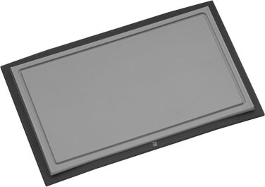 Пластиковая разделочная доска WMF Touch 32 x 20 см, Разделочная доска с канавкой для сока, Доска для разделки мяса, Удобная разделочная доска для лезвий, (Черная, комплект с мерным стаканчиком)