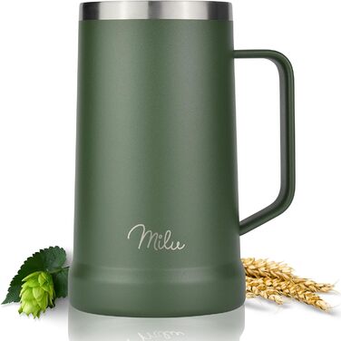 Термокухоль для пива 700 мл оливково-зелений Milu