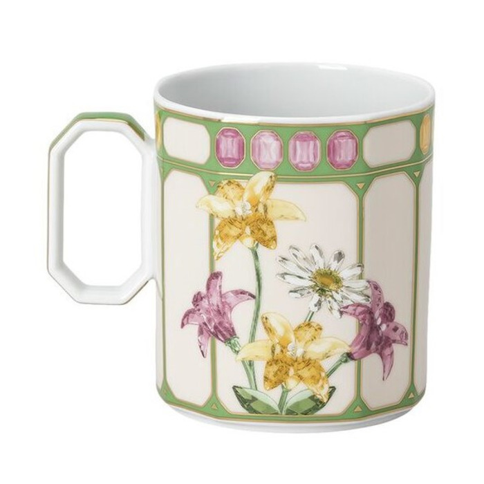 Кухоль з ручкою 0,39 л Королівська мухоловка в зеленій рамці, IDYLLIA Swarovski x Rosenthal