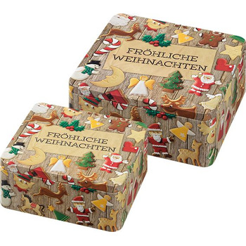 Набір кондитерських коробок великий, 2 предмета, Fröhliche Weihnachten RBV Birkmann
