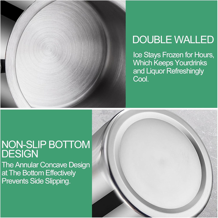 Відро для льоду з нержавіючої сталі з герметичною кришкою 1,3 л Ghazpmuk