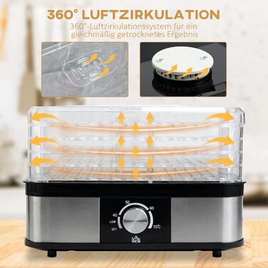 Дегідратор на 5 полиць, 245 Вт HOMCOM