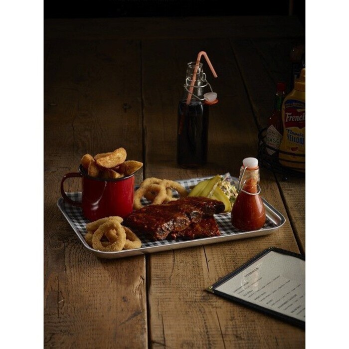 Піднос 33,5х23,5х2,2 см емальований, сервірувальний білий, GenWare