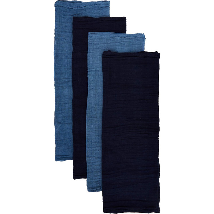 Набір із 4 тканинних підгузків Pippi Unisex Baby, серветки для відрижки, обіймальні серветки або вологі серветки для підгузків, відповідний комплект купальників (синій (темно-синій 772))