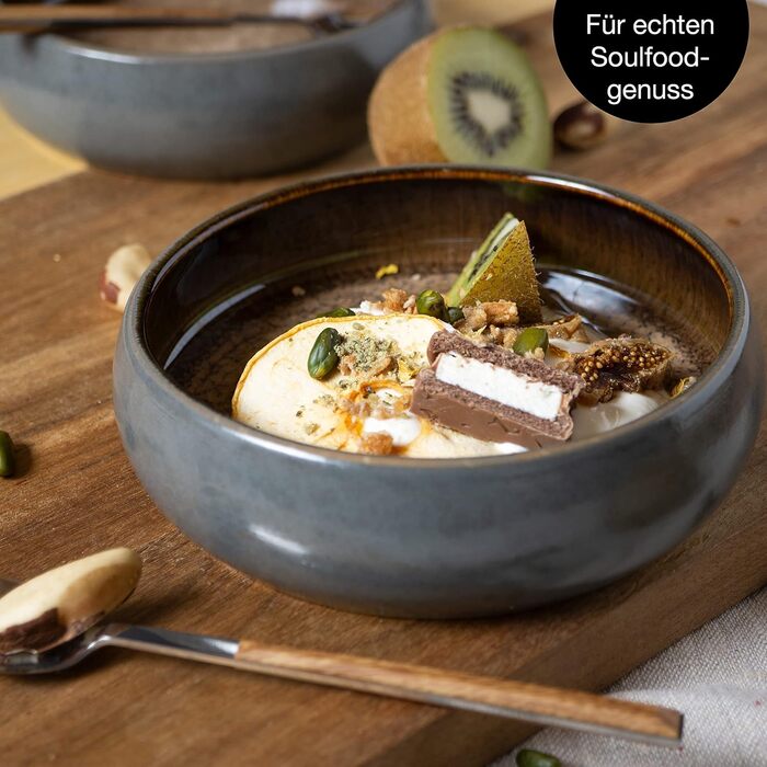 Набір посуду з керамограніту Moritz & Moritz SOLID з 18 предметів набір посуду на 6 персон кожна, що складається з 6 обідніх тарілок, маленьких, глибоких тарілок (4 шт. маленьких мисок)