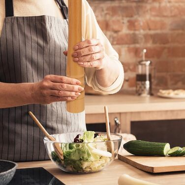 Деревянная мельница для перца и соли 51,5 см черная Relaxdays