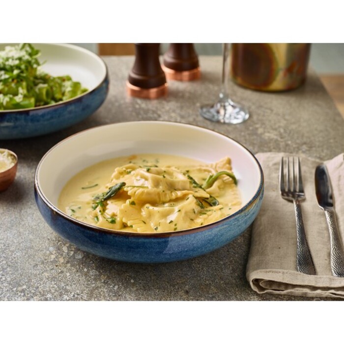 Тарелка глубокая двухцветная Coupe 22хh 5.3 см, 1300 мл, Terra Porcelain Aqua Blue, GenWare