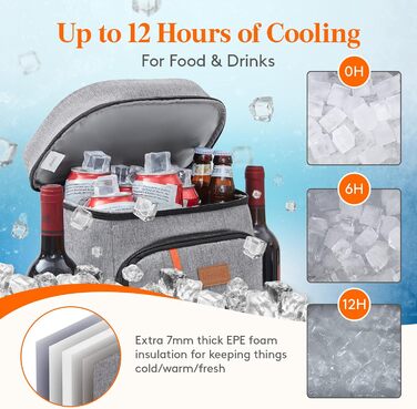 Герметичная сумка-холодильник Рюкзак Водонепроницаемый рюкзак для пикника Изолированная сумка для ланча для мужчин Женщины Работа Пикники Пляж Кемпинг Путешествия Активный отдых, серый серый M, 22L Cool Pack