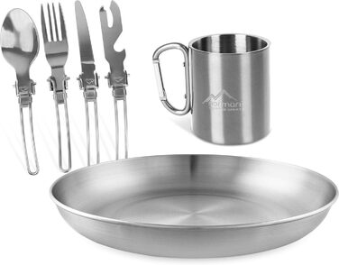 Набір столового посуду для кемпінгу, 6 предметів, металік Normani