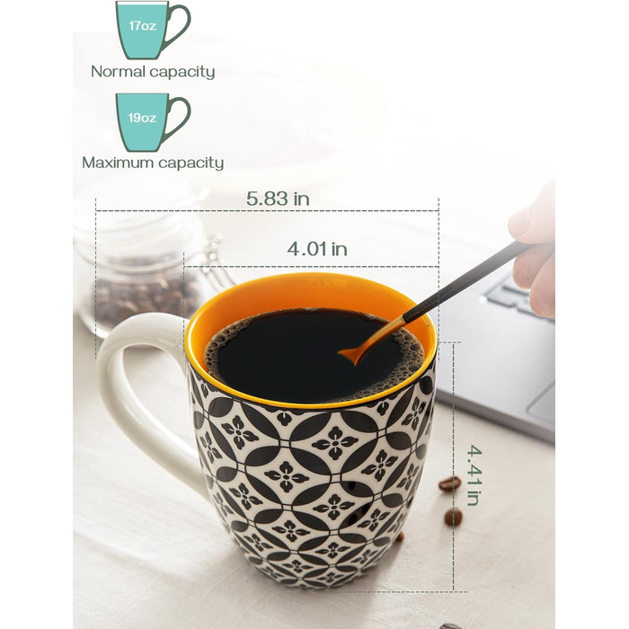 Набір з 6 кухлів для кави 560 мл, різнокольорові Dowan