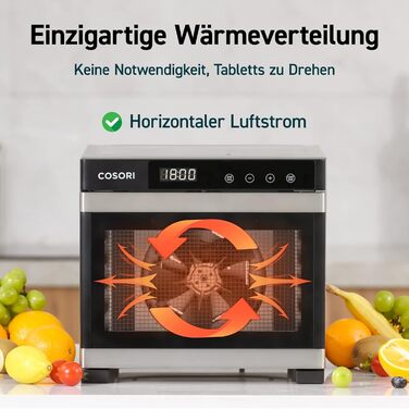 Дегідратор на 6 полиць, 650 Вт COSORI