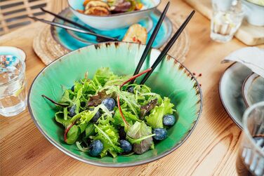 Співачка Набір мисок для макаронних виробів Palm Beach, 4 шт. и, миска для миски, унікальний дизайн, розширюється 1200 мл (салатник )