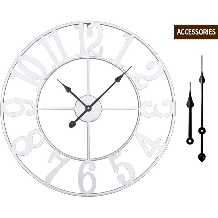 Большие круглые металлические бесшумные настенные часы в винтажном стиле 80 см HAITANG