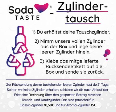 Набір із 2 змінних CO2-балонів SodaTASTE (змінний) для газованок, з натуральним м&39ятним смаком, без сиропу, для приготування до 120 л ароматизованої газованої води, без цукру (УВАГА потрібні 2 порожні балони) (лимон)