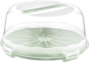 Коробка для транспортування торта з кришкою, капюшоном і ручкою. Коробка для зберігання, контейнер для торта, тарілка для торта, контейнер для торта, коробка для торта, тарілка для торта, начинка для торта, дзвіночок для торта - (зелений, круглий)