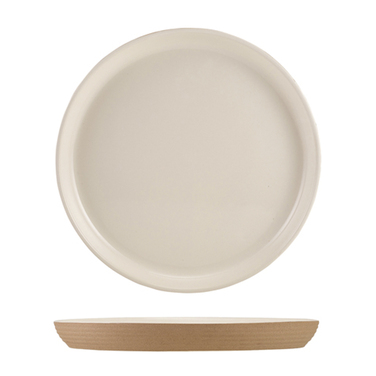 Тарілка 25*h 2.5 см см, Kava White Stoneware Ribbed, GenWare