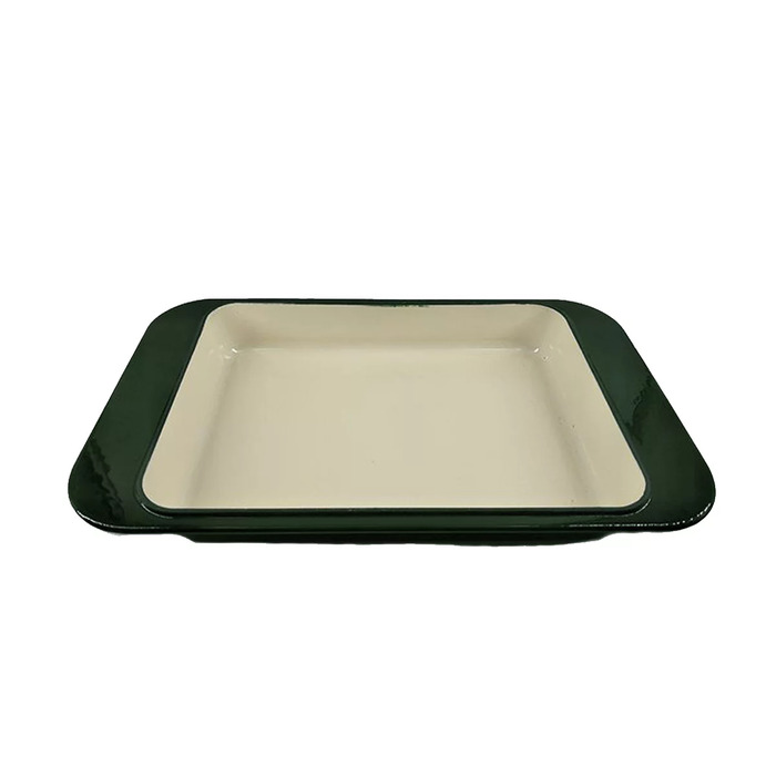 Блюдо для запікання MAJOLICA 38*25*5см з чавуну з емальованим покриттям, темно-зелений 2284 GIPFEL