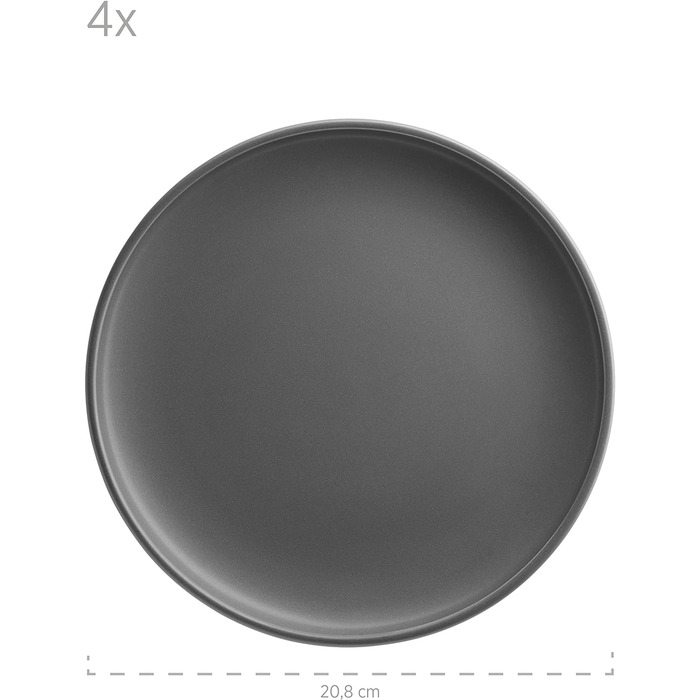Серия MSER Vada, современный набор тарелок на 4 персоны с высоким гастрономическим качеством, обеденный сервиз из 12 предметов в скандинавском дизайне, прочный фарфор, серый матовый