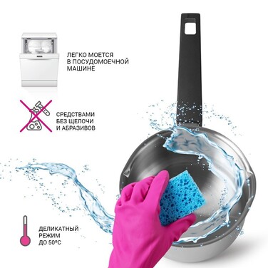 Ківш Fissman ELIZ 18x10 см/2,4 л. зі скляною кришкою нерж. сталь (5317)